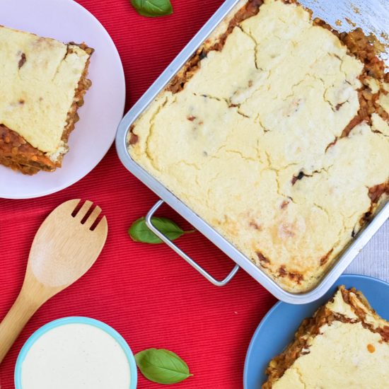 Mushroom and lentil vegan lasagna