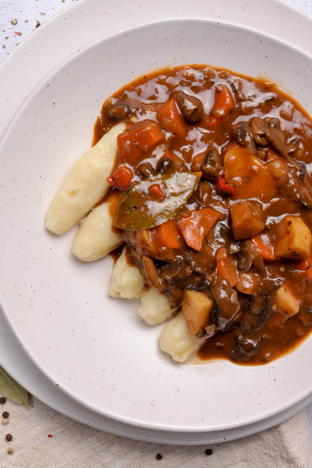 Vegan No-Beef Mushroom Stew Recipe - Thyme with Tina